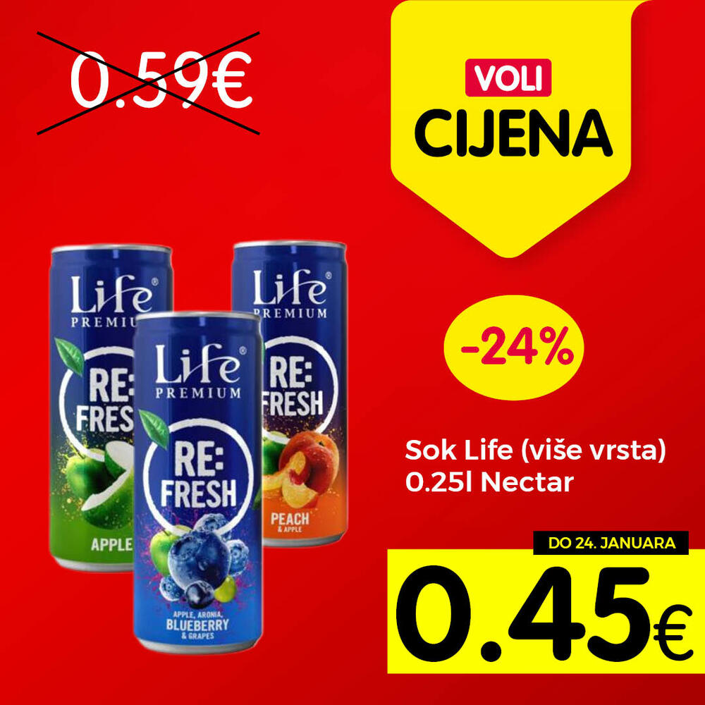 <p>Širok izbor proizvoda po najpovoljnijim cijenama na tržištu u svim Voli i Naš diskont marketima.</p>