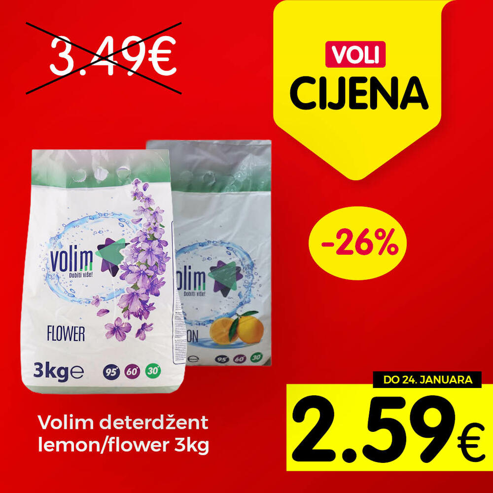 <p>Širok izbor proizvoda po najpovoljnijim cijenama na tržištu u svim Voli i Naš diskont marketima.</p>