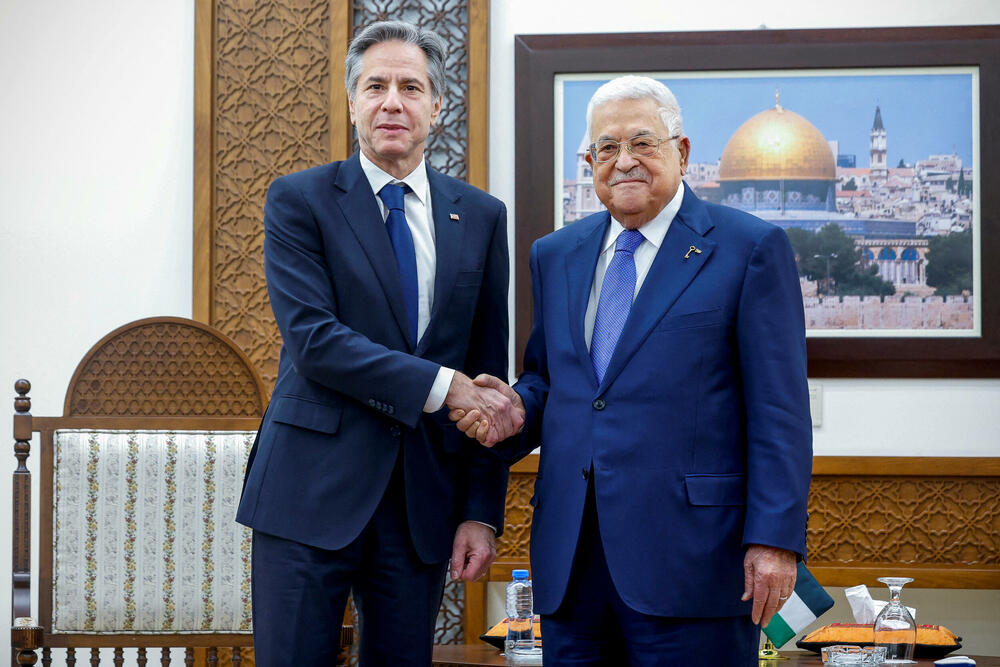 Blinken sa palestinskim predsjednikom Mahmudom Abasom u Ramali