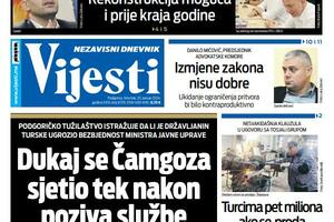 Naslovna strana "Vijesti" za 25. januar 2024.