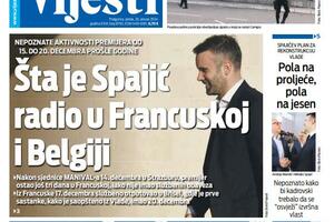 Naslovna strana "Vijesti" za 26. januar 2024.