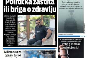 Naslovna strana "Vijesti" za 27. januar 2024.