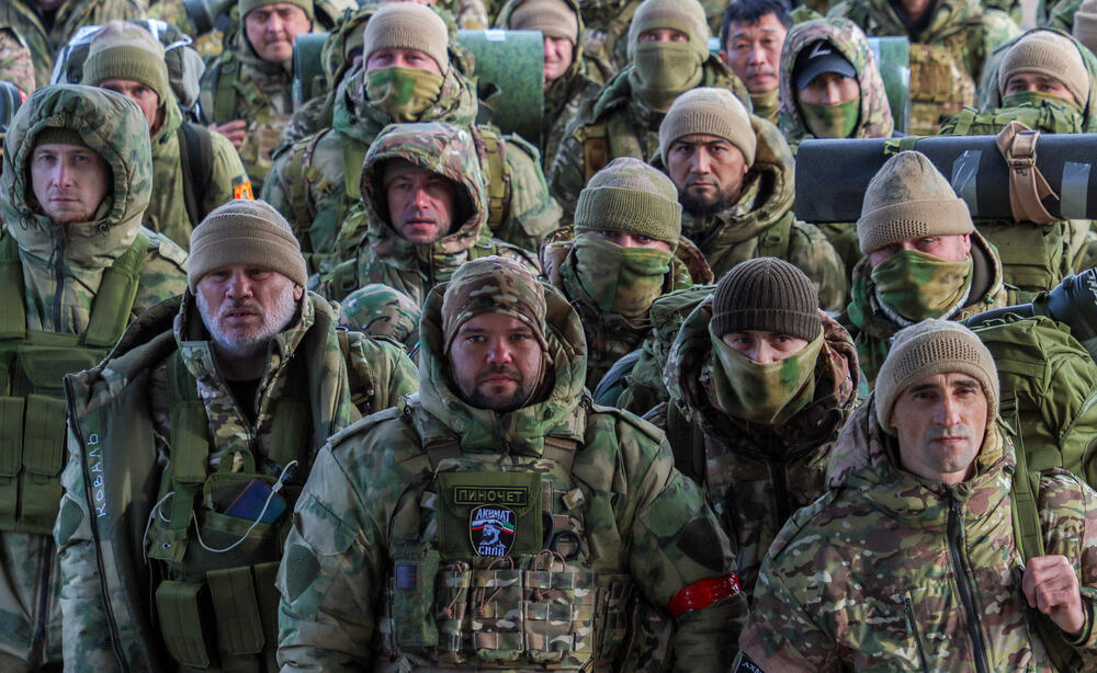 Dobrovoljci obučavani u Čečeniji koji su se pridružili ruskim vojnim snagama