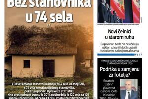 Naslovna strana "Vijesti" za 31. januar 2024.