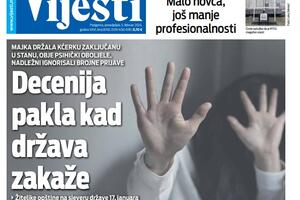 Naslovna strana "Vijesti" za 5. februar 2024.