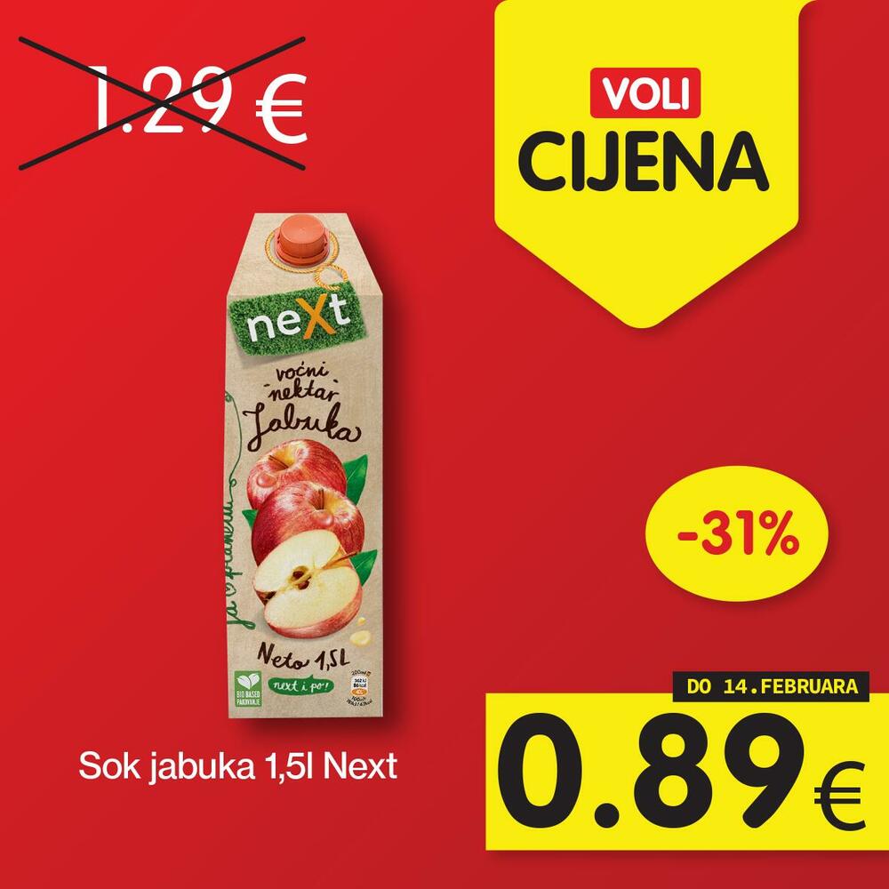 <p>Potražite proizvode sa specijalnom oznakom Voli cijena, i uštedite vaš kućni budžet.</p>