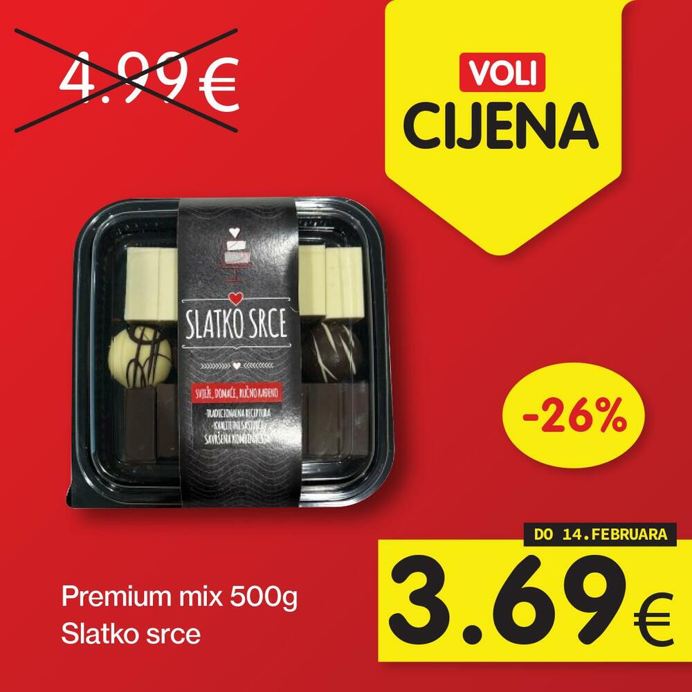 <p>Potražite proizvode sa specijalnom oznakom Voli cijena, i uštedite vaš kućni budžet.</p>
