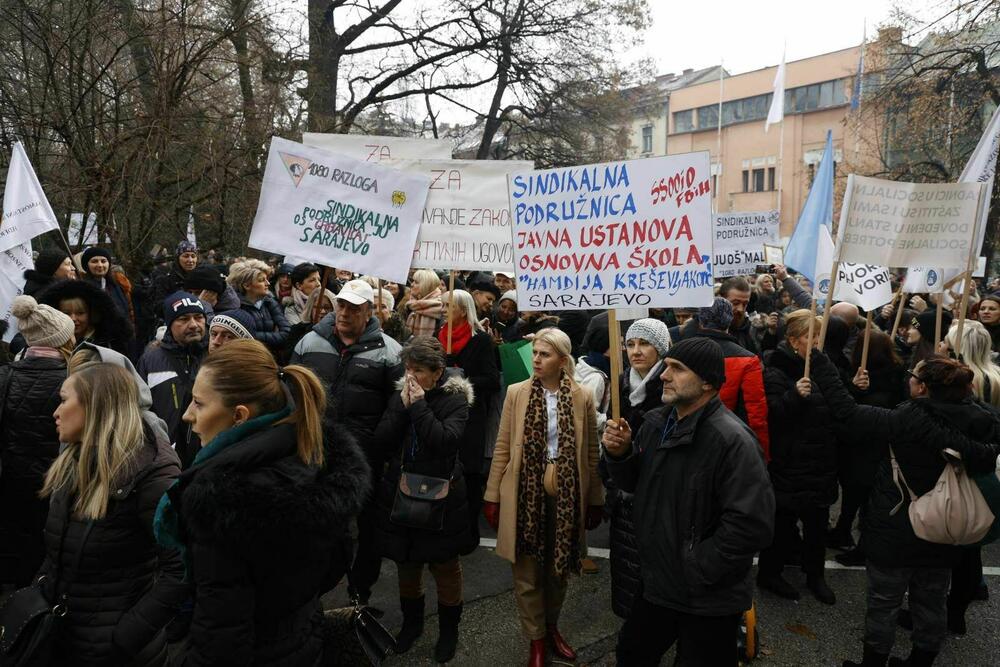 Sa jednog od protesta nastavnika u BiH