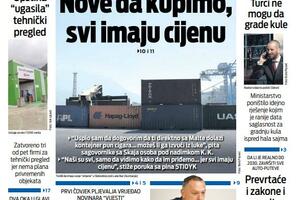 Naslovna strana "Vijesti" za 14. februar 2024.