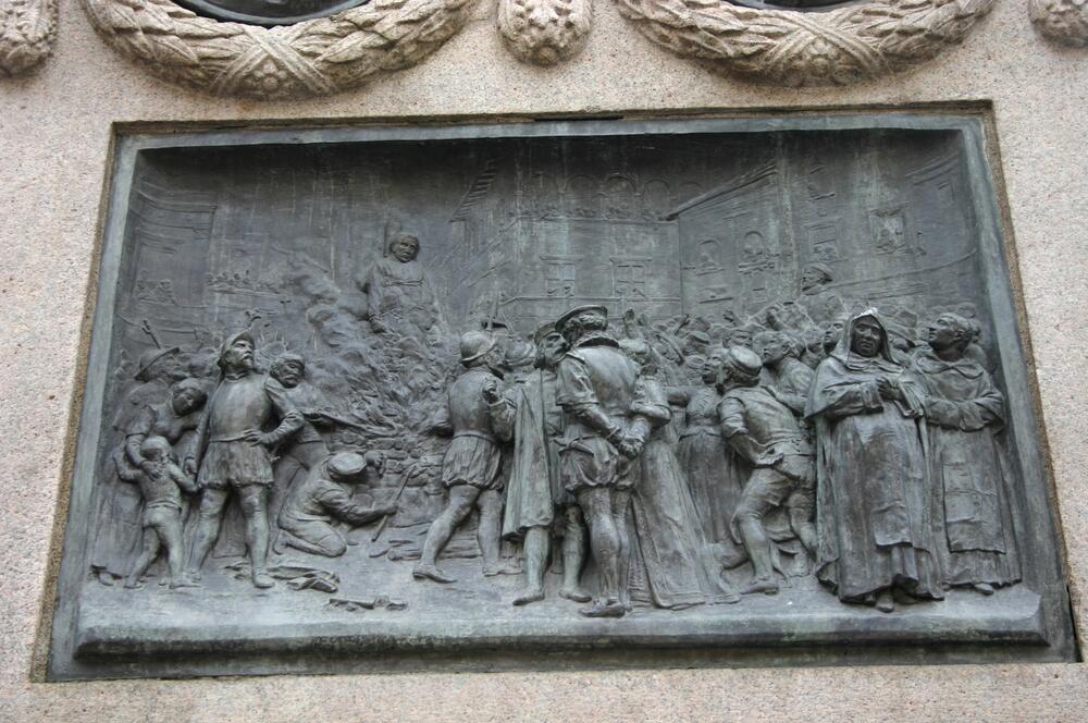 One of the reliefs on the monument