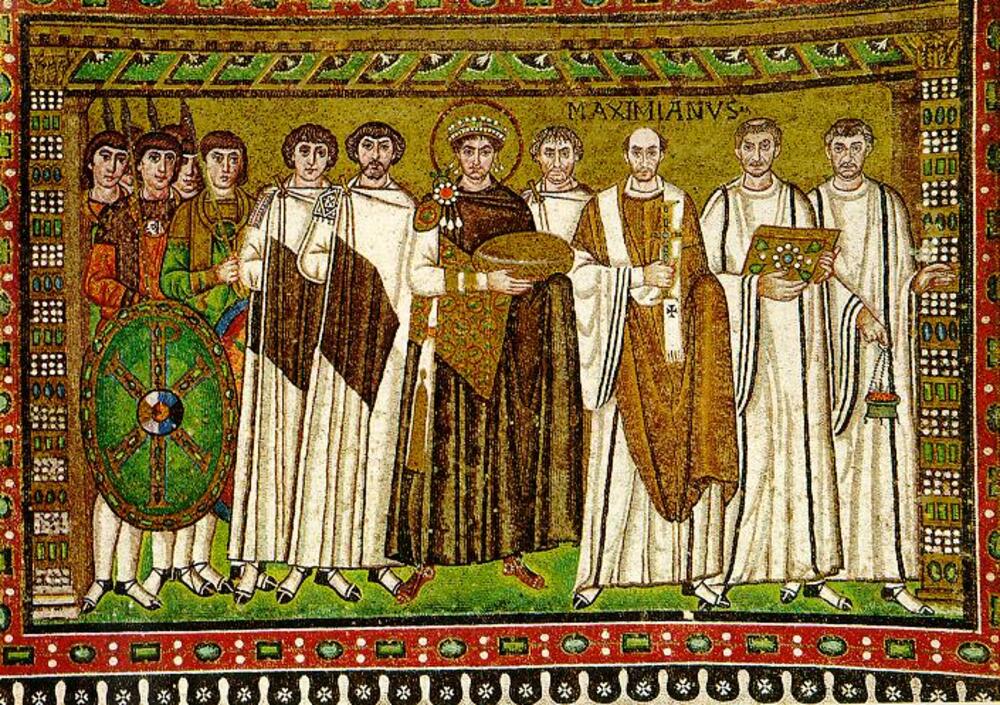 Emperor Justinian, mosaic in Ravenna