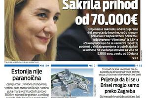 Naslovna strana "Vijesti" za 19. februar 2024.