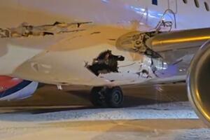 VIDEO The plane was damaged after taking off from "Nikola Tesla" airport in...