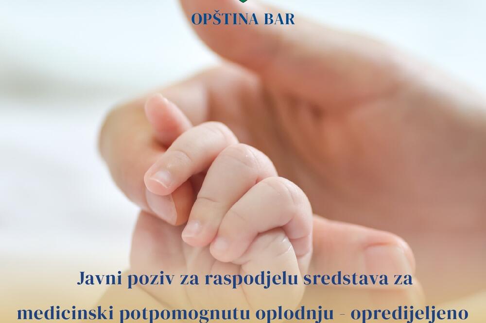 Javni poziv za raspodjelu sredstava za medicinski potpomognutu oplodnju, Foto: Opština Bar