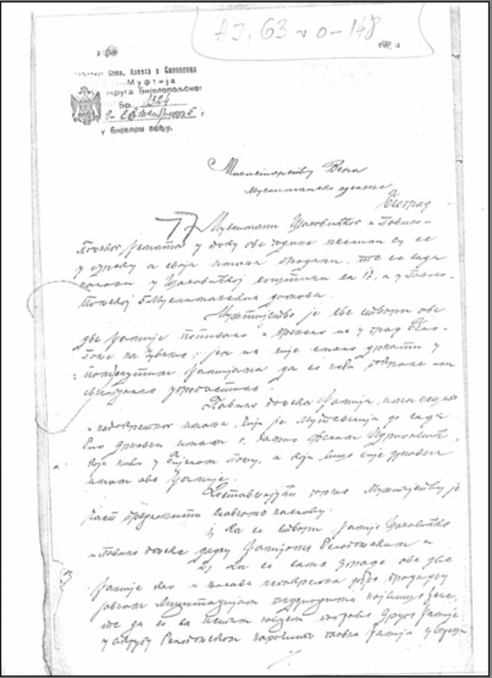 Izvještaj bjelopoljskog Muftijstva