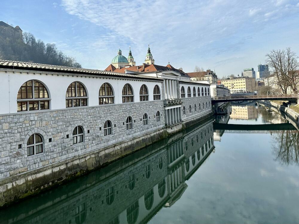 Plečnik, pijaca na Ljubljanici