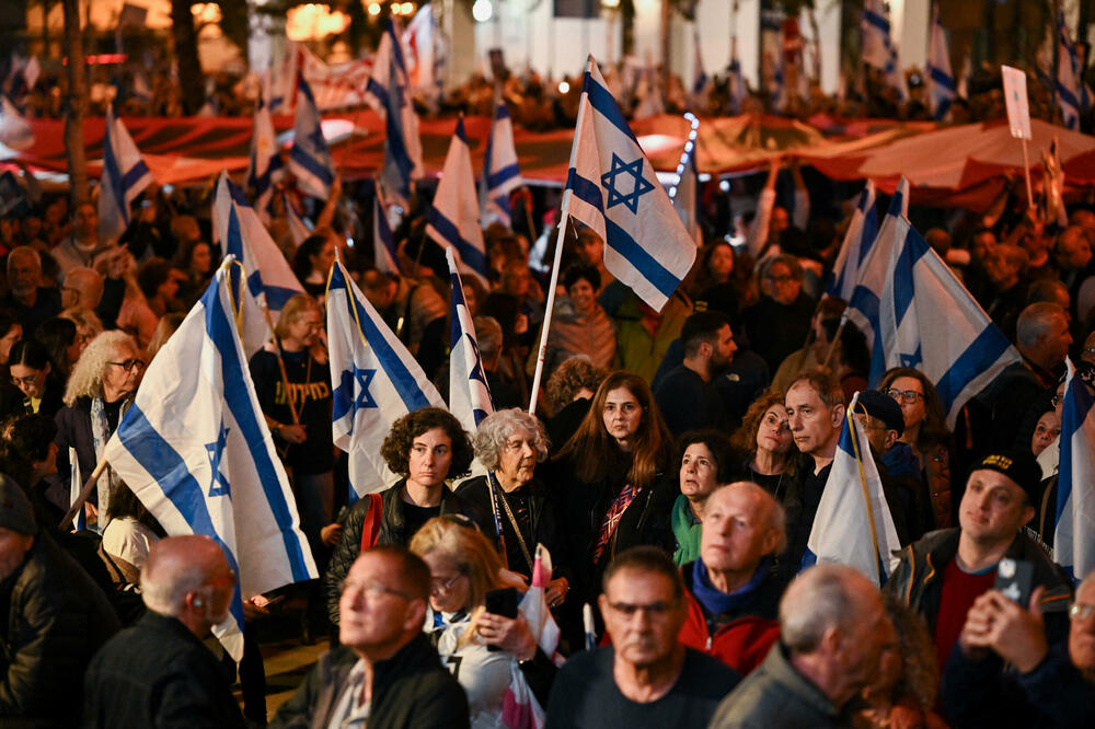 Sa protesta protiv Netanjahuove Vlade u Tel Avivu, Foto: Reuters