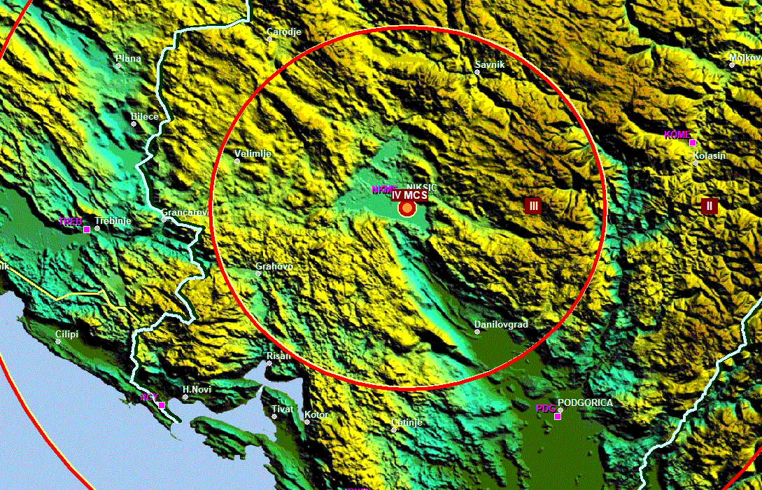 Weaker earthquake in Nikšić