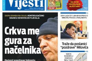 Naslovna strana "Vijesti" za 28. februar 2024.