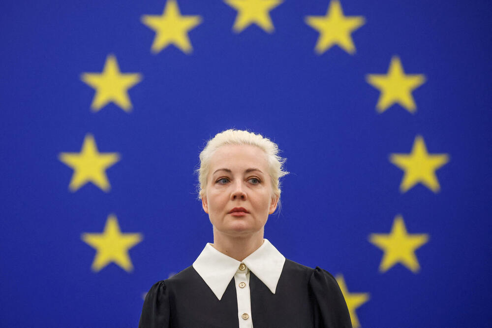 Julija Navaljnaja juče u Strazburu, Foto: Rojters