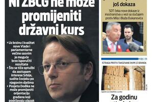 Naslovna strana "Vijesti" za 1. mart 2024.