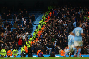 Arrested fan who mocked during the Manchester derby...