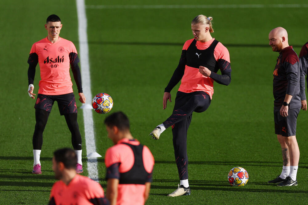 City football players in training before the match with Copenhagen, Photo: Reuters