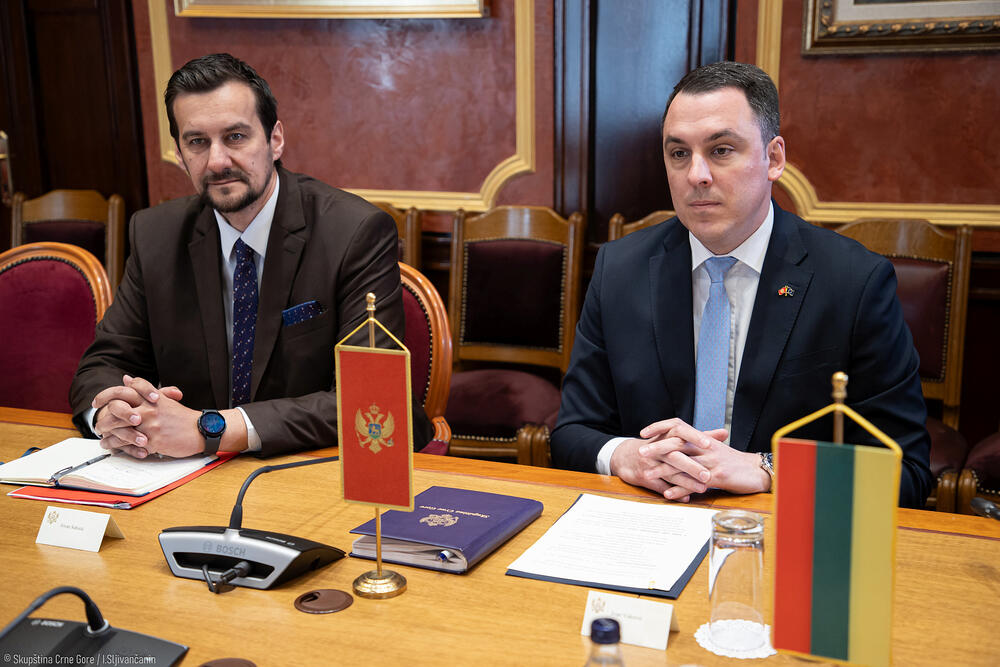 <p>Predsjednik Odbora za evropske integracije Ivan Vuković i zamjenik predsjednika Odbora, Jovan Subotić, sastali su se sa delegacijom Grupe za međuparlamentarnu saradnju sa zemljama Zapadnog Balkana Parlamenta Litvanije, koju je predvodio predsjednik Interparlamentarne grupe, Valdas Rakutis</p>