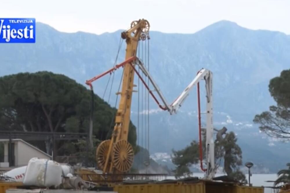 Sa spornog gradilišta u Budvi, Foto: Screenshot/TV Vijesti