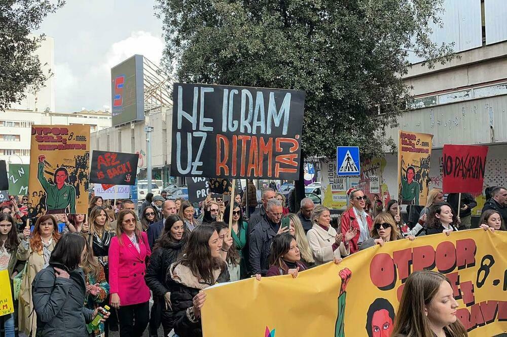 Sa prošlogodišnjeg Osmomartovskog marša u Podgorici, Foto: Ana Burić