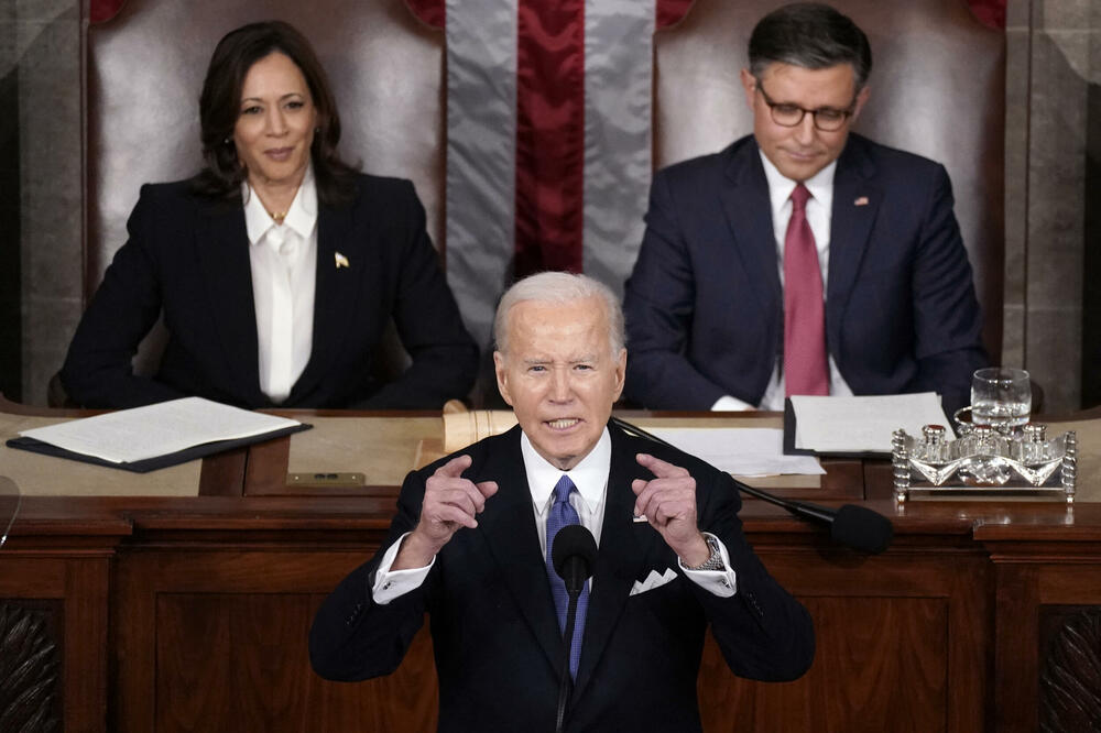 Bajden o stanju u Uniji na zajedničkoj sjednici Kongresa u Domu Kongresa američkog Kapitola u Vašingtonu, Foto: Reuters