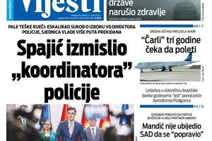 Naslovna strana "Vijesti" za 13. mart 2024.
