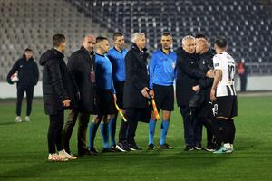 Partizan lost to Napredek, broken windows at the referee's...