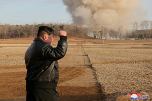 Kim Jong Un oversaw military exercises that included launching...