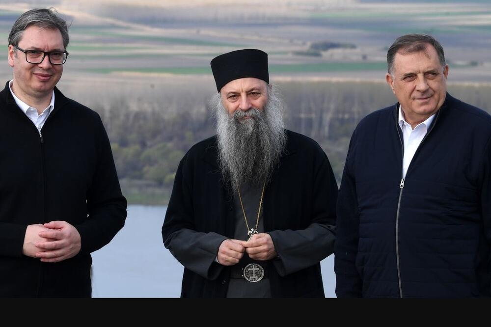 Vučić, Porfirije and Dodik, Photo: Predsednik.rs