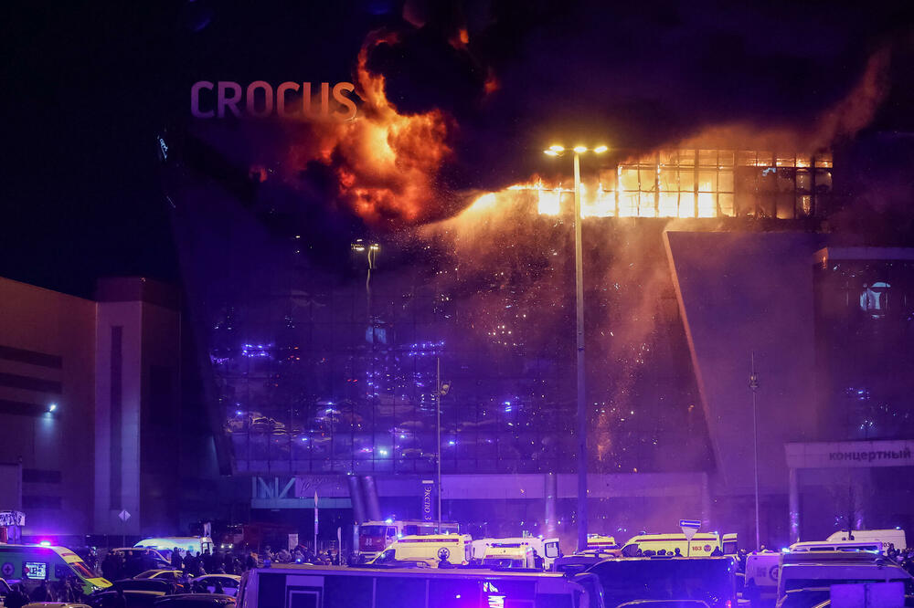 Koncertna dvorana Krokus Siti Hol u plamenu, Foto: Reuters