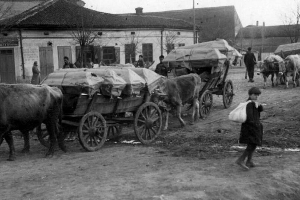 Prevoz umrlih od tifusa u Nišu, mart 1915., Foto: Kolekcija Branka Kuzmanovića
