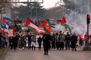 A Peace March was held in Podgorica in support of the Palestinian people
