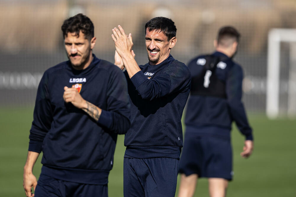 Savić i Stevan Jovetić tokom treninga u Antaliji, Foto: FSCG/Filip Roganović