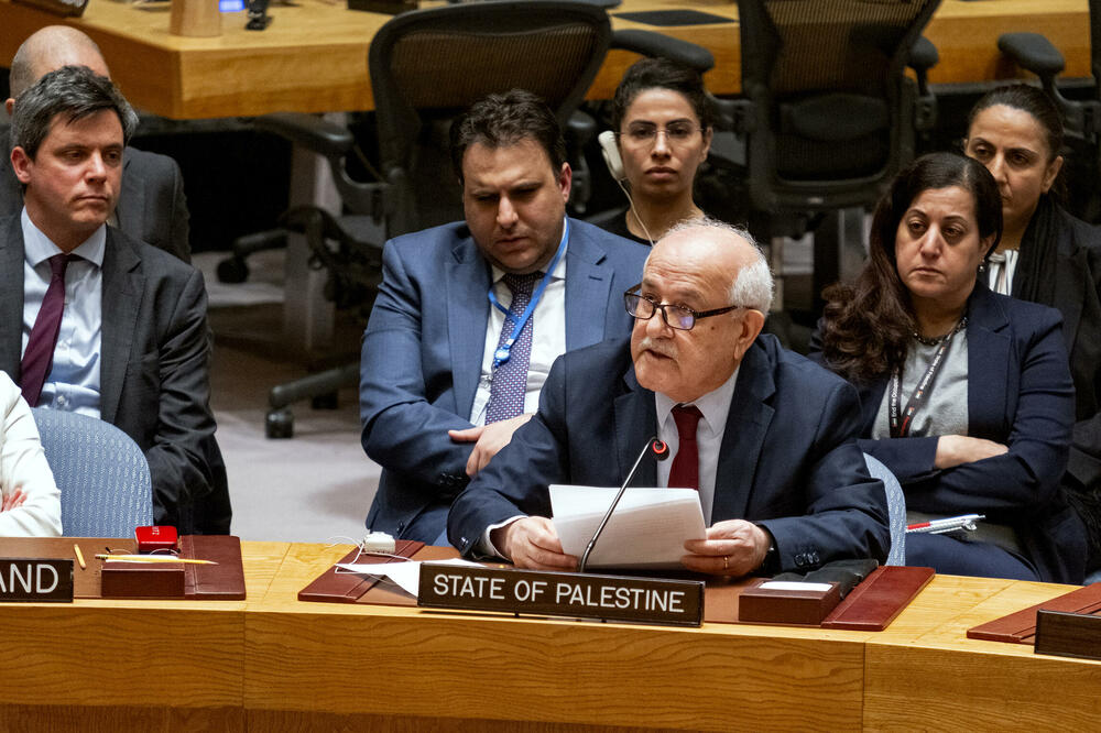 Palestinski ambasador u UN Rijad Mansur, Foto: Beta/AP
