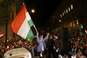 In Hungary, a protest against the government because of the corruption scandal