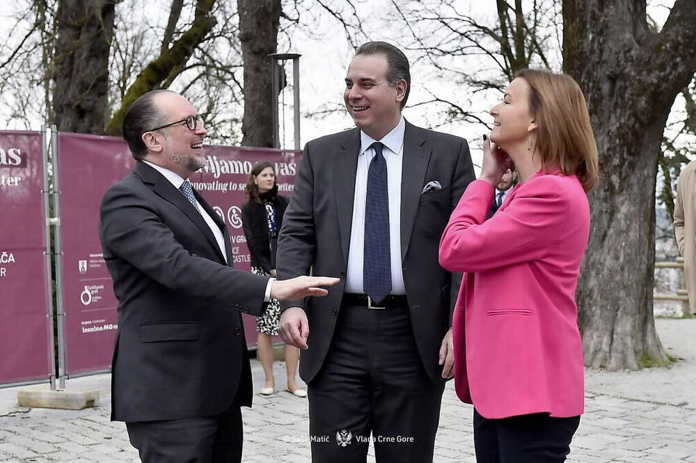 Ivanović sa ministrima vanjskih poslova Austrije i Slovenije, Foto: Saša Matić/Vlada Crne Gore