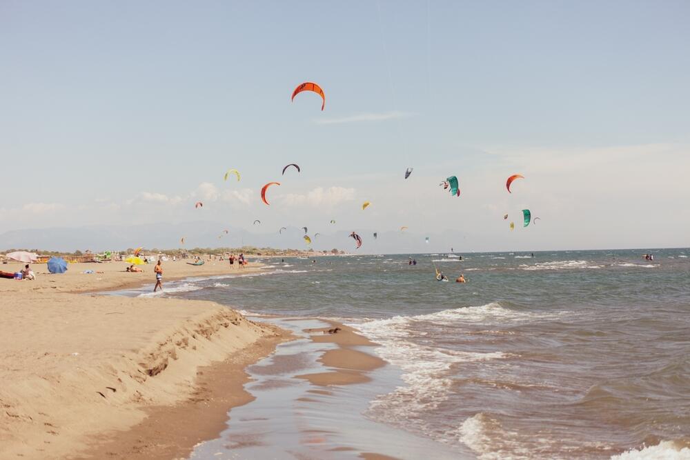 the big beach is 13km long and a gift of nature. it is a popular spot for kite surfers