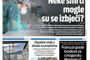 Naslovna strana "Vijesti" za 31. mart 2024. godine