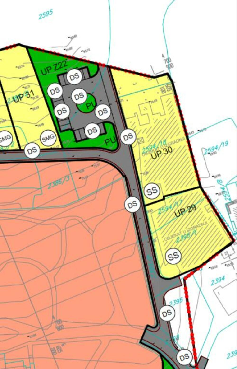 A detail from the Urban Plan showing that it is a public area