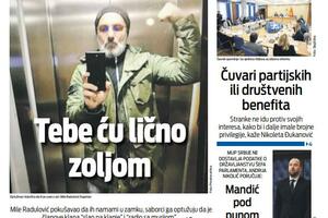 Naslovna strana "Vijesti" za 8. april 2024.