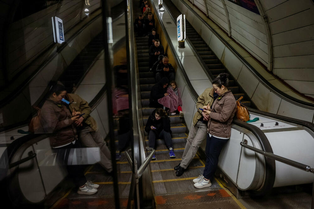 Citizens of Kyiv sought shelter inside the metro