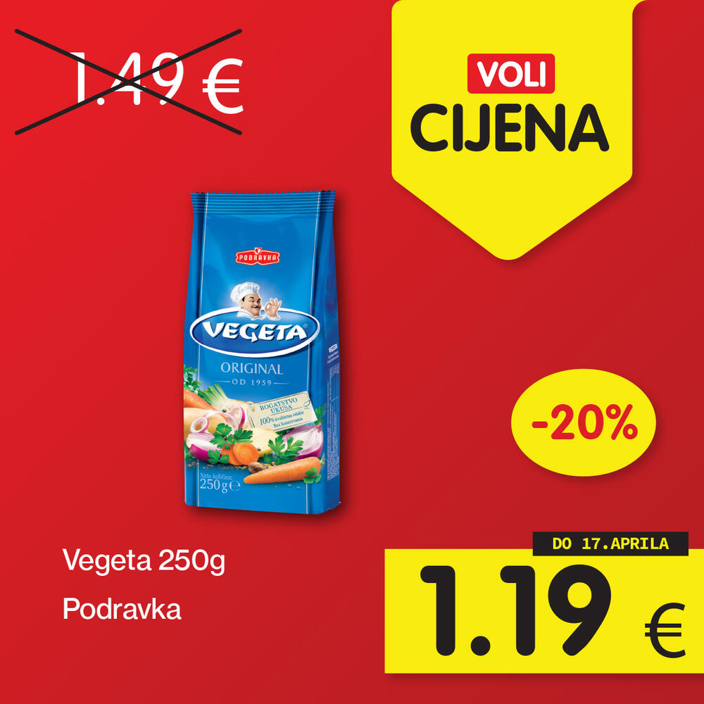 <p>Širok izbor proizvoda po najpovoljnijim cijenama na tržištu u svim Voli i Naš diskont marketima.</p>