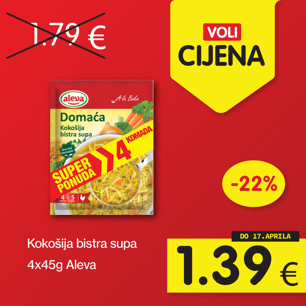 <p>Širok izbor proizvoda po najpovoljnijim cijenama na tržištu u svim Voli i Naš diskont marketima.</p>