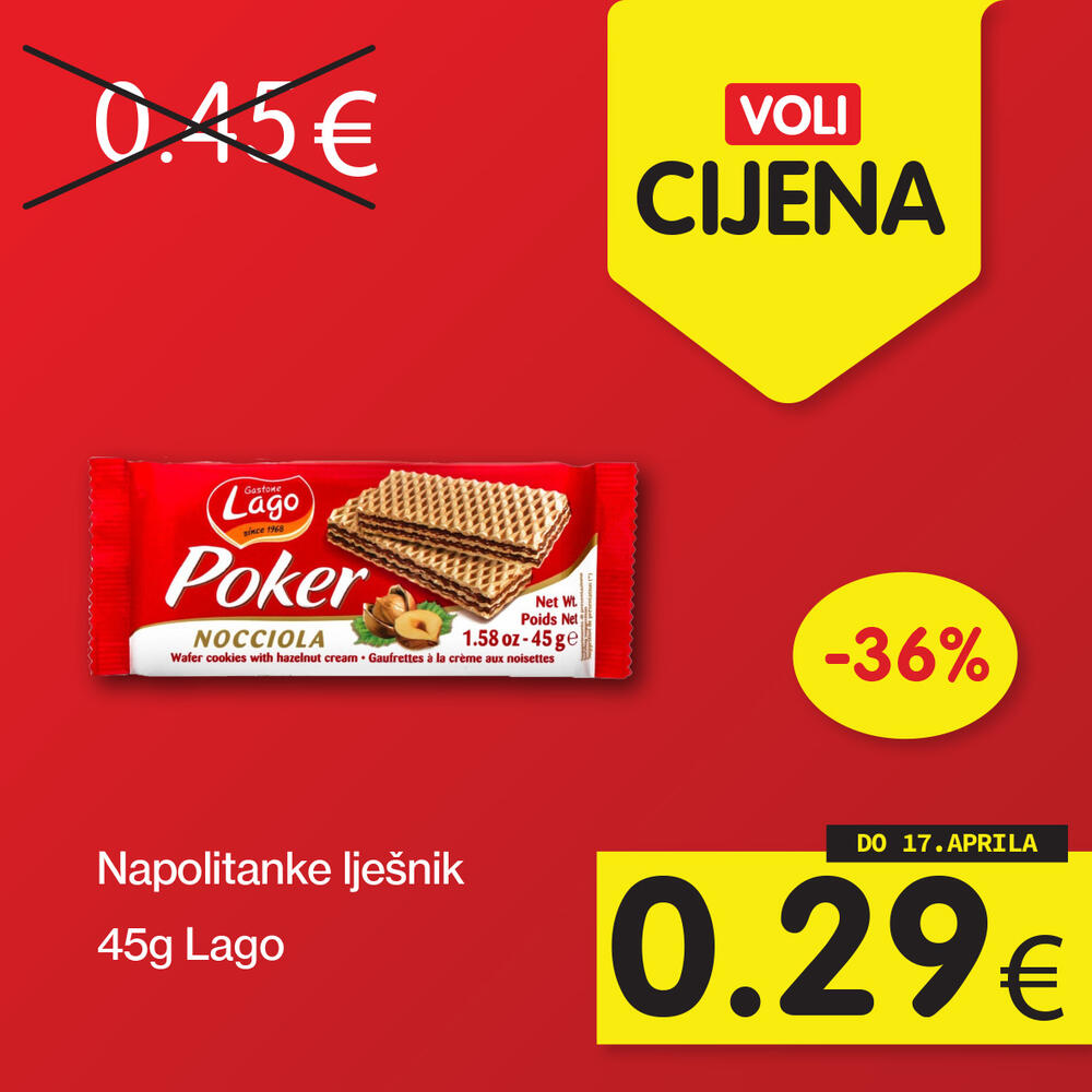 <p>Širok izbor proizvoda po najpovoljnijim cijenama na tržištu u svim Voli i Naš diskont marketima.</p>